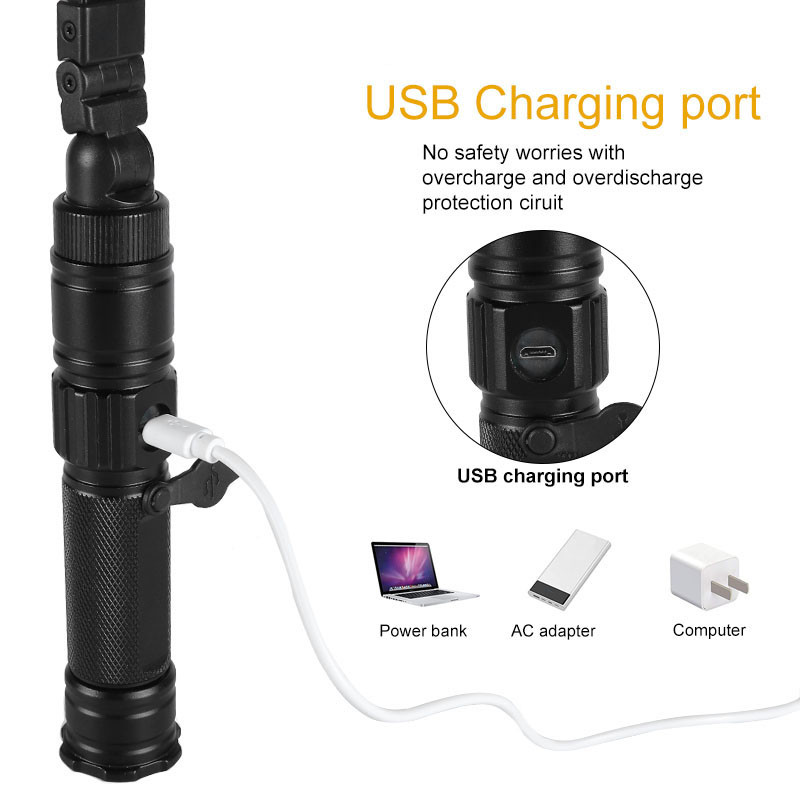 Lampă de lucru reîncărcabilă prin USB Lanternă LED ultraluminoasă cu bază magnetică 5 moduri de iluminare Lampă de lucru pliabilă pentru reparații auto