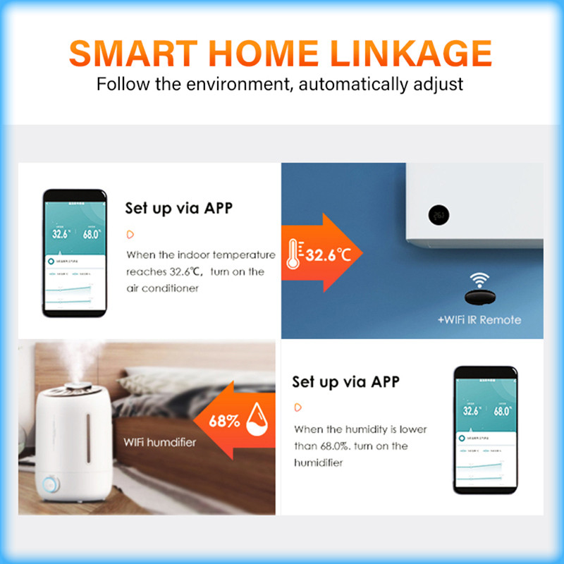 Tuya intelligens hőmérséklet páratartalom érzékelő WiFi APP távoli monitor Smart Home var SmartLife WorkWith Alexa Google Assistant