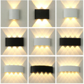 IP65 LED sieninis šviestuvas vidaus sieninis šviestuvas vandeniui atsparus lauko apšvietimas namams AC85-265V miegamojo lovos šviestuvas sieninis šviestuvas