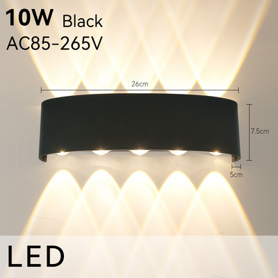 IP65 LED sieninis šviestuvas vidaus sieninis šviestuvas vandeniui atsparus lauko apšvietimas namams AC85-265V miegamojo lovos šviestuvas sieninis šviestuvas