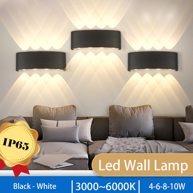 IP65 LED sieninis šviestuvas vidaus sieninis šviestuvas vandeniui atsparus lauko apšvietimas namams AC85-265V miegamojo lovos šviestuvas sieninis šviestuvas