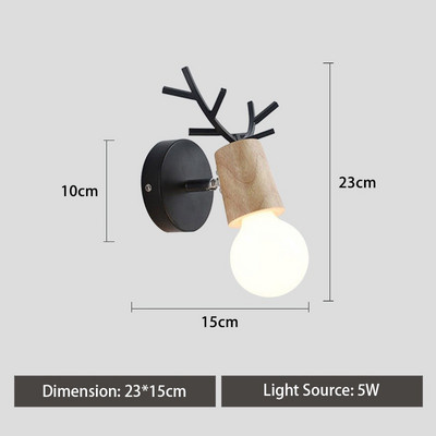 Lampă de perete modernă cu corni de cerb LED pentru scară nordică, coridor, hol pentru dormitor, sufragerie