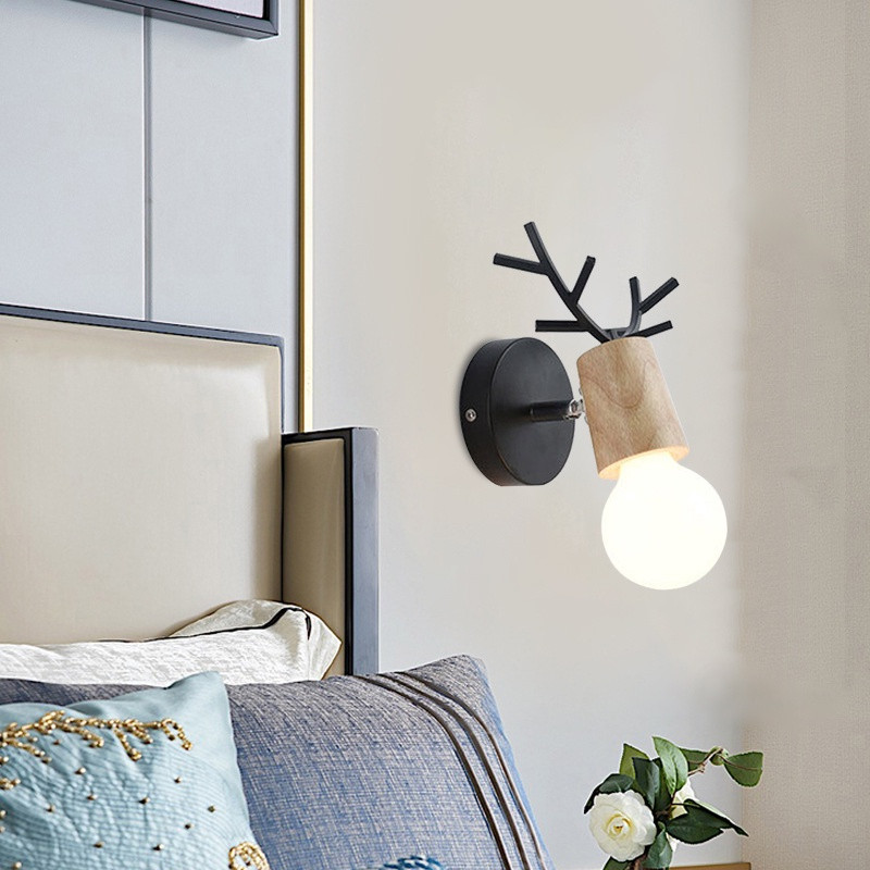 Lampă de perete modernă cu corni de cerb LED pentru scară nordică, coridor, hol pentru dormitor, sufragerie