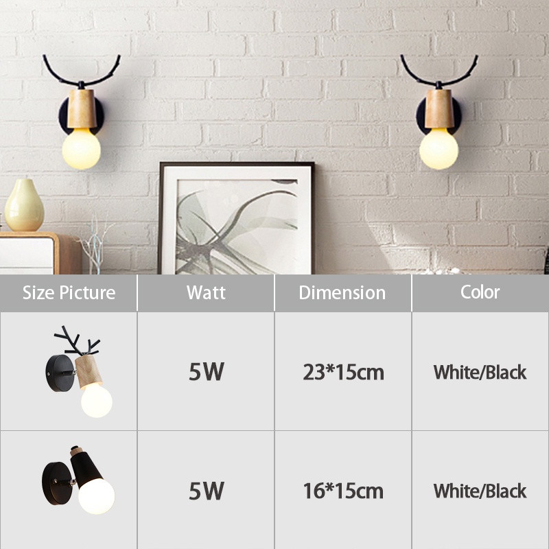 Lampă de perete modernă cu corni de cerb LED pentru scară nordică, coridor, hol pentru dormitor, sufragerie