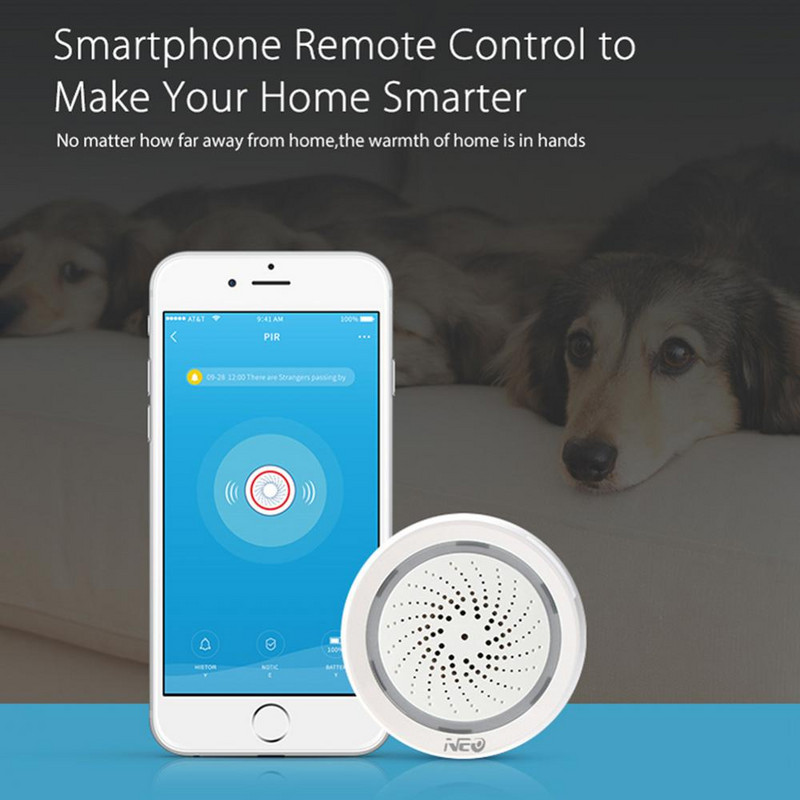 Sirenă WiFi fără fir Tuya Senzor de alarmă Sunet Lumină Alertă Sirenă Smart Life Compatibilă cu Alexa Google Home pentru securitatea acasă