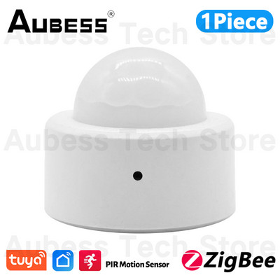 Senzor de mișcare PIR Aubess ZigBee Tuya Smart Life Senzor de prezență ZigBee Detectare 120° Distanță 5M Lucru cu ZigBee Gateway