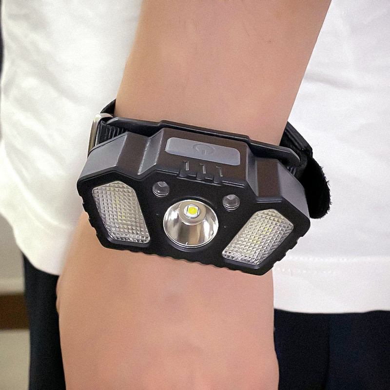 XPE LED raudona balta Nešiojamas šviesos riešo dirželis Naktinis dviračių bėgimas Žvejybos lempa Riešo apyrankė USB riešo lempos blykstė