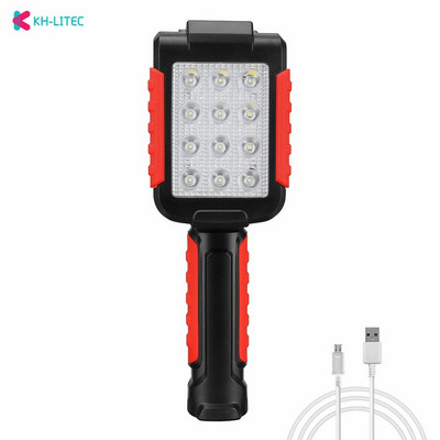 Lanternă cu LED-uri în 3 moduri Lampă de lucru cu LED, reîncărcabilă prin USB, pentru inspecție de lucru, cu lanternă magnetică, lanternă portabilă, lanternă de 250 lm