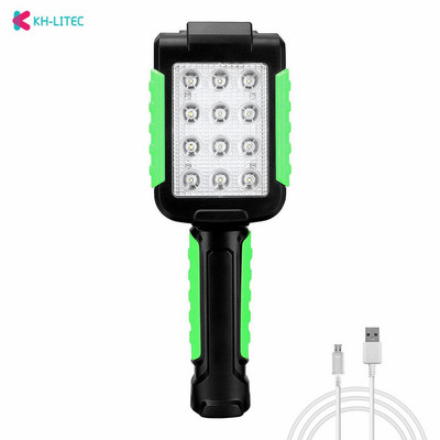 Lanternă cu LED-uri în 3 moduri Lampă de lucru cu LED, reîncărcabilă prin USB, pentru inspecție de lucru, cu lanternă magnetică, lanternă portabilă, lanternă de 250 lm