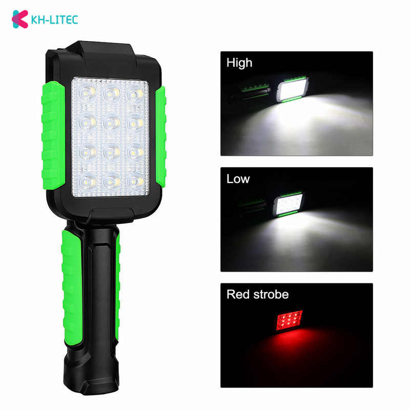 Lanternă cu LED-uri în 3 moduri Lampă de lucru cu LED, reîncărcabilă prin USB, pentru inspecție de lucru, cu lanternă magnetică, lanternă portabilă, lanternă de 250 lm