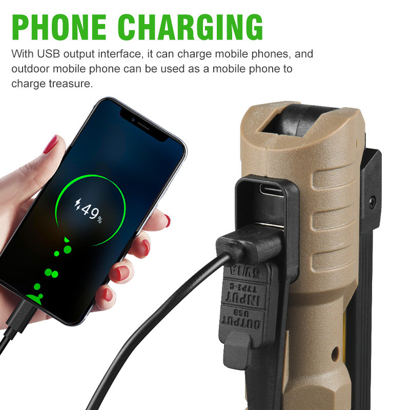 COB munkalámpa C típusú zseblámpa töltés többfunkciós teljesítmény kijelző lámpa kültéri kempingautó javítás vészlámpa stb