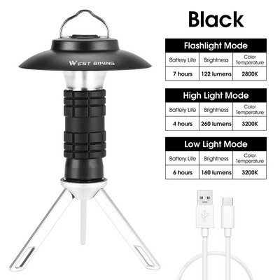Lumină portabilă de camping cu USB magnetic reîncărcabilă cu 3 moduri de iluminare Cort Lanternă de camping Lanternă LED în aer liber Lampă retro