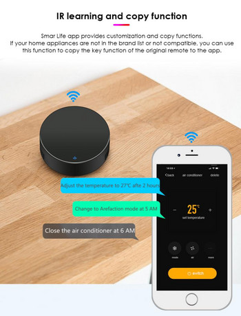 Corui WiFi IR Τηλεχειριστήριο Tuya Smart Home Καθολικός έλεγχος υπερύθρων για οικιακές συσκευές που λειτουργεί με το Amz Alexa Google Home