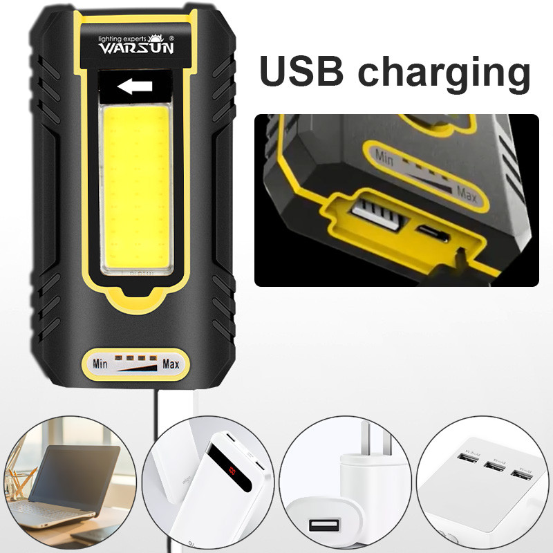 Kempinglámpa Újratölthető Erős Zseblámpa Műhelylámpa COB Munkalámpa Ultra Erős Led Fáklya Camp Sátor Lámpák