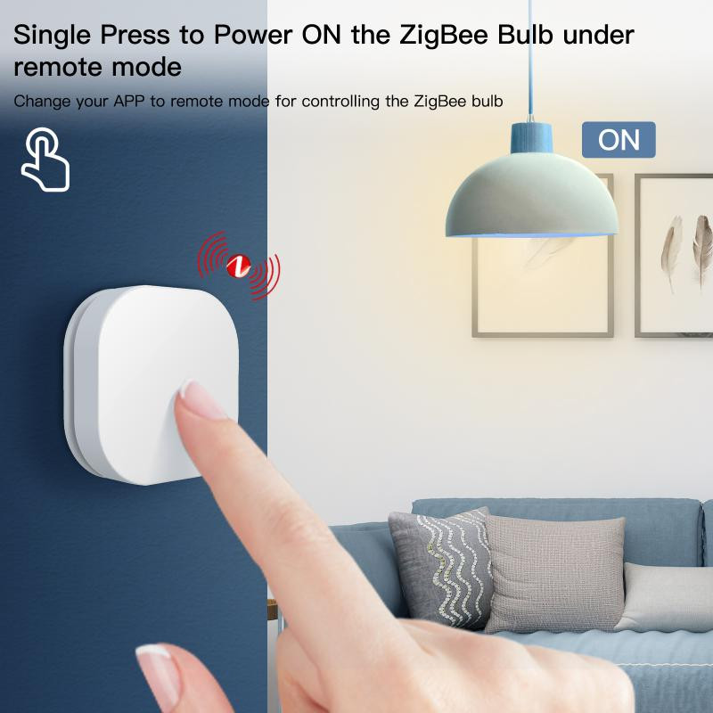 Tuya Smart Zigbee gombos jelenetkapcsoló vezeték nélküli, hosszan megnyomott fényerő-szabályozó kapcsoló Vízálló munkavégzés Smart Life Zigbee eszközökkel