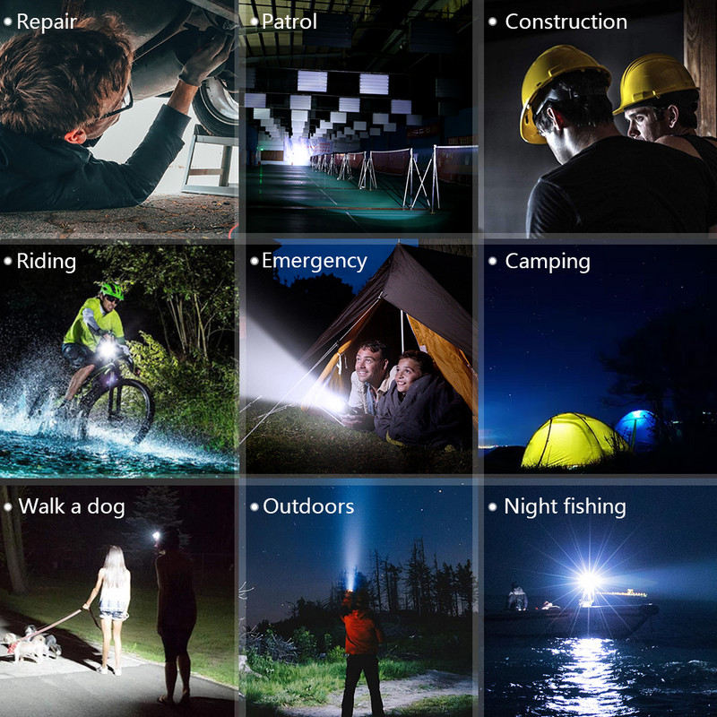 Lampă de lucru LED SuperFire G6 cu cârlig magnetic Lanternă reîncărcabilă COB Super strălucitoare Detectare mașini-unelte pentru reparații auto