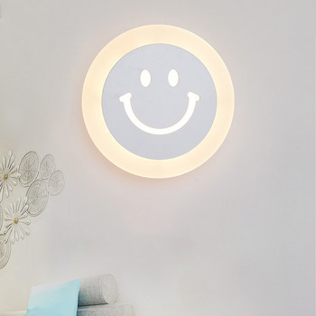 Mdern Simplicity LED φωτιστικό τοίχου εσωτερικού υπνοδωματίου κομοδίνο καθιστικό παιδί υπέροχο Smiley φωτιστικά απλίκες Διάδρομος ξενοδοχείου Ακρυλικό