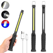 Lanternă portabilă COB LED Lanternă de lucru fără fir Inspecție magnetică de urgență Atelier cu lumină lungă Iluminat exterior pentru camping
