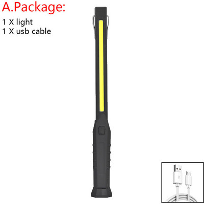 Lanternă portabilă COB LED Lanternă de lucru fără fir Inspecție magnetică de urgență Atelier cu lumină lungă Iluminat exterior pentru camping