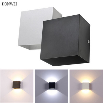 DONWEI 12W LED алуминиева стенна лампа за вътрешен декор Обикновен стенен аплици LED стенни лампи Спалня Стълбище Коридор Лампа AC110V/220V