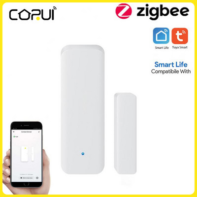 Tuya Zigbee Smart Door Sensor Smart Door Open/Closed Детектори Wifi Window Sensor Smartlife APP Работа с Google Home Alexa