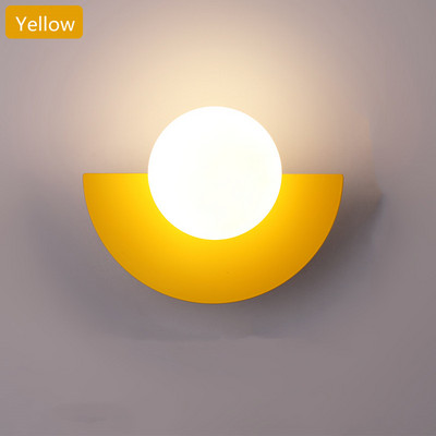 Nordic LED Цветна стенна лампа Спалня Нощно шкафче Обикновена дизайнерска дневна пътека Коридор Стенен аплиц Осветление Стаен декор Аплиц