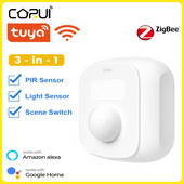 CoRui Tuya Wifi/ZigBee emberi mozgásérzékelő fényérzékelővel jelenetkapcsoló funkció Smart Home Security Protection PIR érzékelő