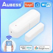 Tuya WiFi/ZigBee Senzor de fereastră de ușă pentru casă inteligentă Detector de ușă deschisă/închisă fără fir Control inteligent de viață prin Alexa Google Home