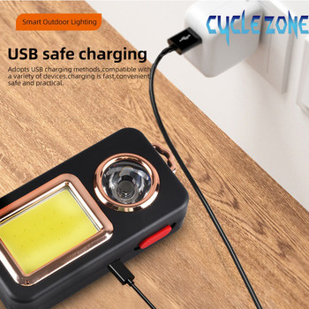 cycle zone-Преносимо LED супер ярко външно осветление за поддръжка Работно осветление Къмпинг светлина USB слънчево акумулаторно мощно фенерче