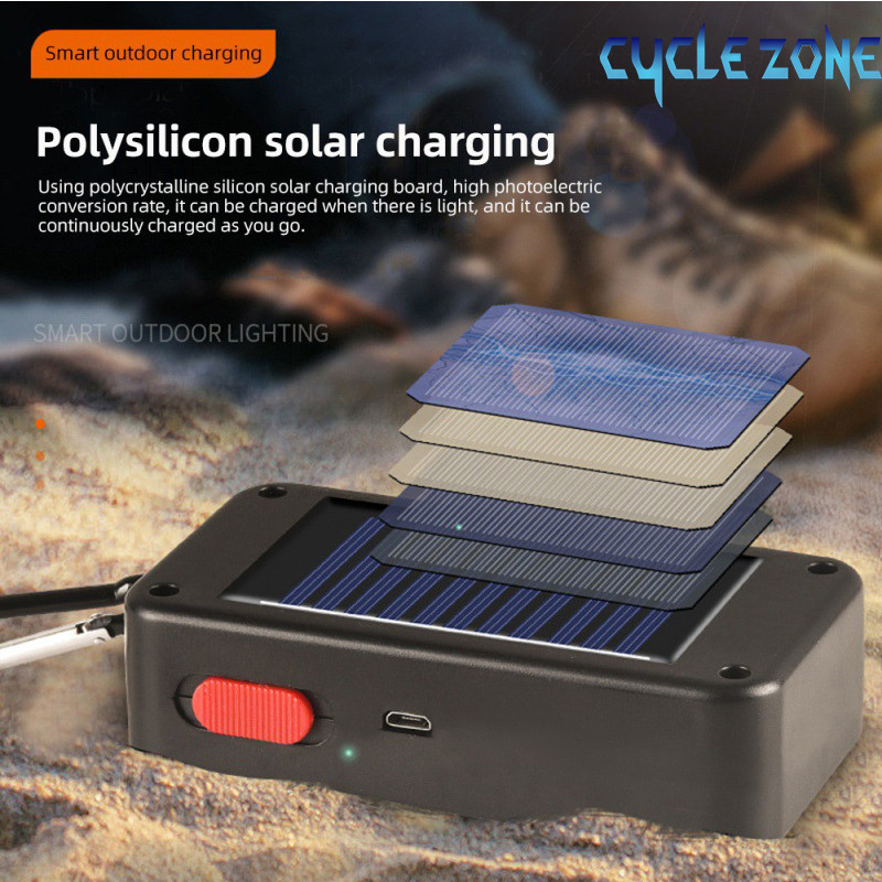 Cycle Zone - Prenosné LED super jasné vonkajšie údržbárske pracovné osvetlenie, kempingové svetlo, USB solárne nabíjateľné výkonné svietidlo