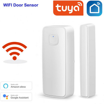 Tuya Wifi durvju un logu sensors bezvadu savienojums Atvēršanas/aizvēršanas detektors Balss vadība Viedās mājas signalizācija Alexa Google sākumlapa