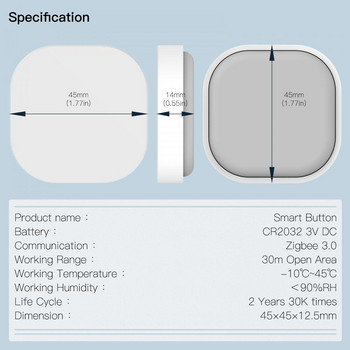 Tuya ZigBee Smart Button Switch Безжично дистанционно управление Scene Switch Button Controller Smart Home Работи с Alexa Google Home