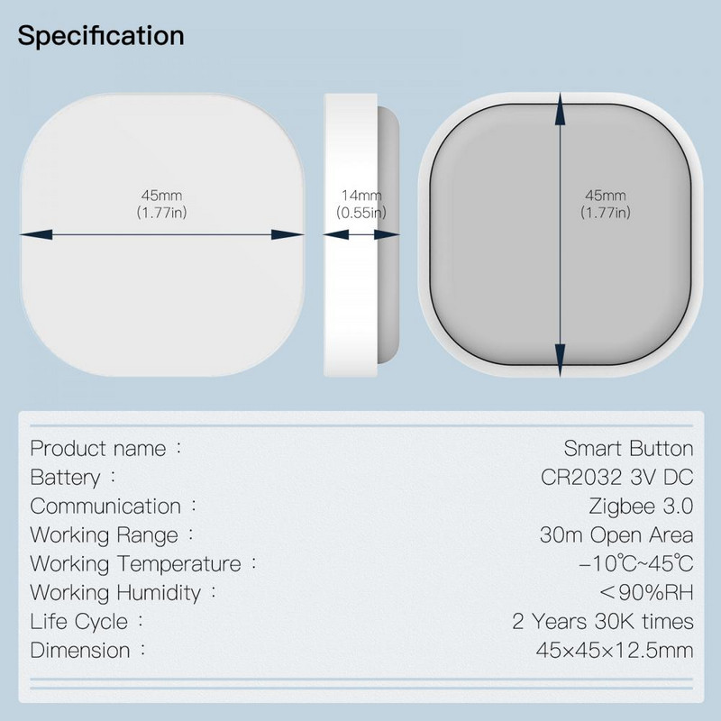 Comutator cu buton inteligent Tuya ZigBee, telecomandă fără fir, comutator de scenă, controler cu buton, Smart Home funcționează cu Alexa Google Home