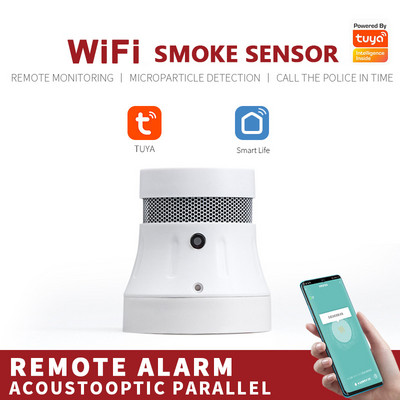 CoRui Tuya WiFi Inteligentný detektor dymu Požiarny hlásič dymu Protipožiarna ochrana Diaľkové ovládanie skupiny hlasových signálov Bezpečnostný alarm Inteligentný život