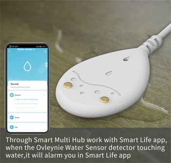 Tuya ZigBee3.0 Έξυπνος ανιχνευτής διαρροής αισθητήρα νερού Ο ανιχνευτής συναγερμού διαρροής νερού πλημμύρας λειτουργεί με Smart Life Alexa Google