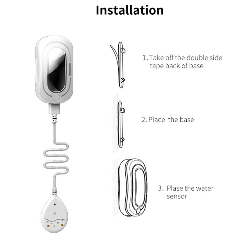 Tuya ZigBee3.0 Detector de scurgeri cu senzor inteligent de apă Detector de alarmă pentru scurgeri de apă de inundații funcționează cu Smart Life Alexa Google