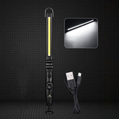 LED-es munkalámpa 800 lumenes újratölthető COB munkalámpa teljesítményjelzővel, mágneses talphoroggal autójavító kempingezéshez