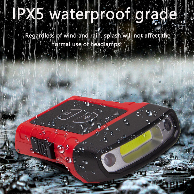 Pārnēsājams COB LED vāciņa klipa gaisma Smart IR kustības sensora galvenais lukturis ūdensnecaurlaidīgs priekšējais lukturis indukcijas avārijas gaismas galvas lukturītis