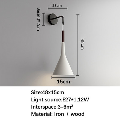 Fából készült modern fali lámpa világítás éjjeli hálószoba nappali folyosó veranda skandináv egyszerű beltéri lakberendezés E27 világítás
