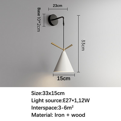 Fából készült modern fali lámpa világítás éjjeli hálószoba nappali folyosó veranda skandináv egyszerű beltéri lakberendezés E27 világítás