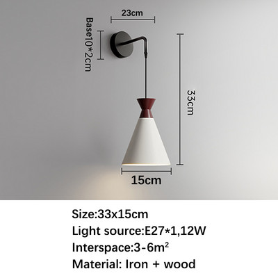 Fából készült modern fali lámpa világítás éjjeli hálószoba nappali folyosó veranda skandináv egyszerű beltéri lakberendezés E27 világítás