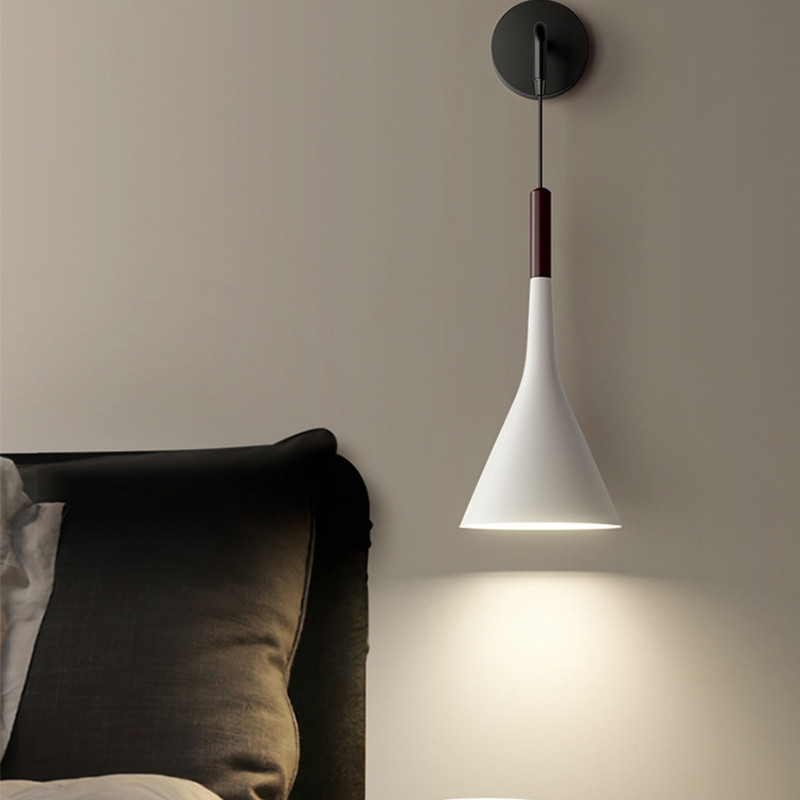 Fából készült modern fali lámpa világítás éjjeli hálószoba nappali folyosó veranda skandináv egyszerű beltéri lakberendezés E27 világítás