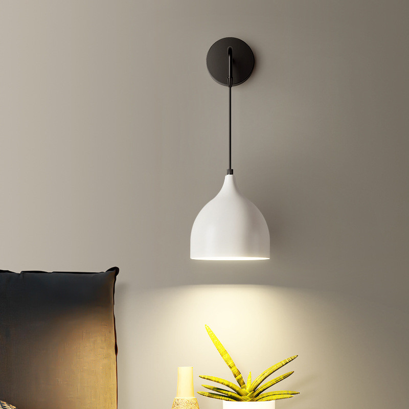 Fából készült modern fali lámpa világítás éjjeli hálószoba nappali folyosó veranda skandináv egyszerű beltéri lakberendezés E27 világítás