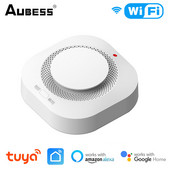Alarma de fum WiFi Tuya 90DB Protecție împotriva incendiilor Detector de fum Securitate la domiciliu Control prin aplicație Smart Life Funcționează cu Alexa Goole Home