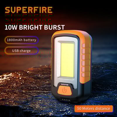 SuperFire G21 kaasaskantav töölamp Taskulamp välistingimustes, tugev magnetiline autoremondi taskulamp Laetav LED-tööpinkide remont