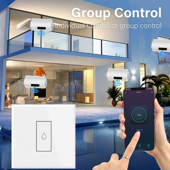 EU TUYA 20A Превключвател за бойлер Smart Wifi Сензорен стенен превключвател Време Водоустойчиво дистанционно управление Работа с Google Home и Alexa