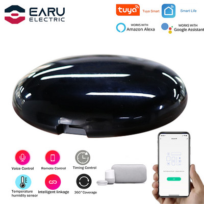 Telecomandă universală IR WiFi Tuya Smart Life pentru aer condiționat TV cu senzor de temperatură umiditate de la Alexa Google Home