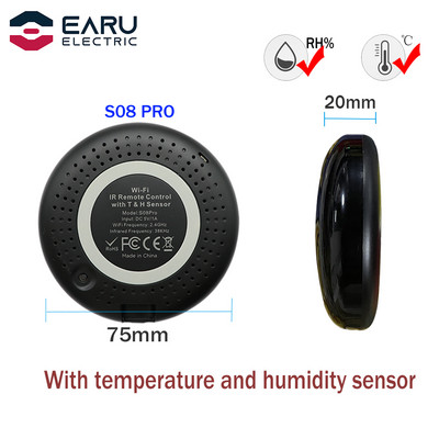 WiFi Tuya Smart Life univerzális infravörös távirányító légkondicionáló TV-hez hőmérséklet-páratartalom-érzékelővel, Alexa Google Home