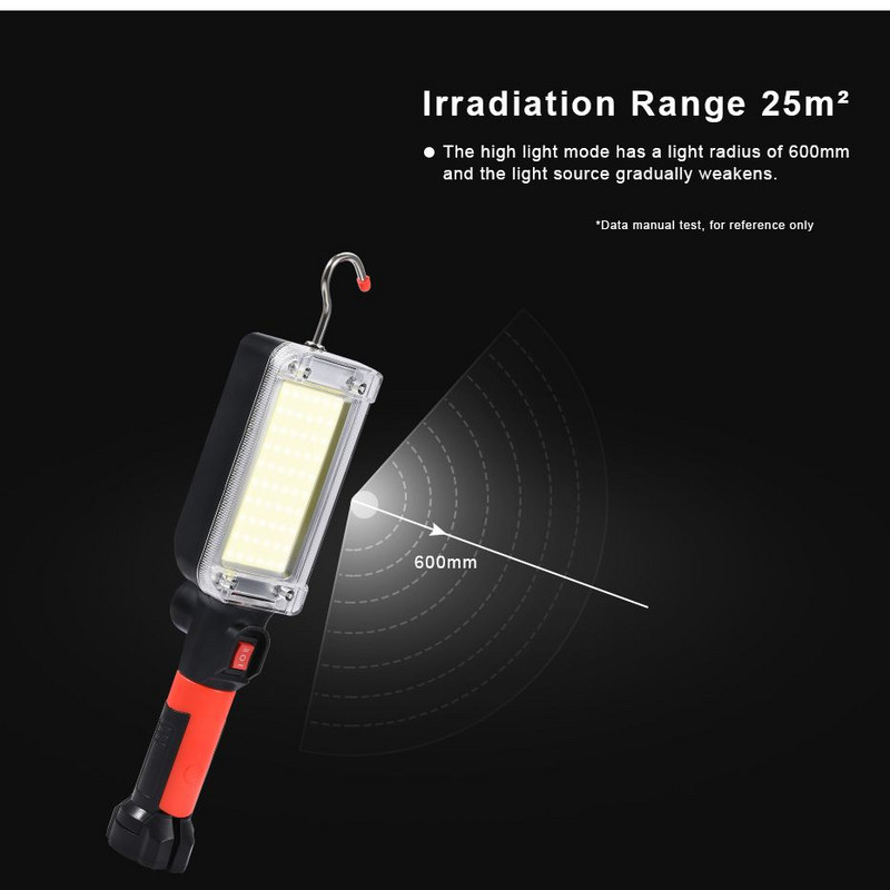 Daudzfunkcionāla LED kempinga gaisma ar āķi Augsta spilgtuma COB laterna ar magnētisku darba apkopes gaismu USB akumulatoru lāpas