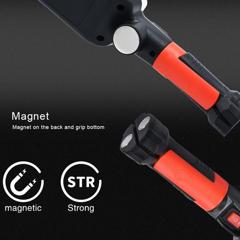 Daudzfunkcionāla LED kempinga gaisma ar āķi Augsta spilgtuma COB laterna ar magnētisku darba apkopes gaismu USB akumulatoru lāpas